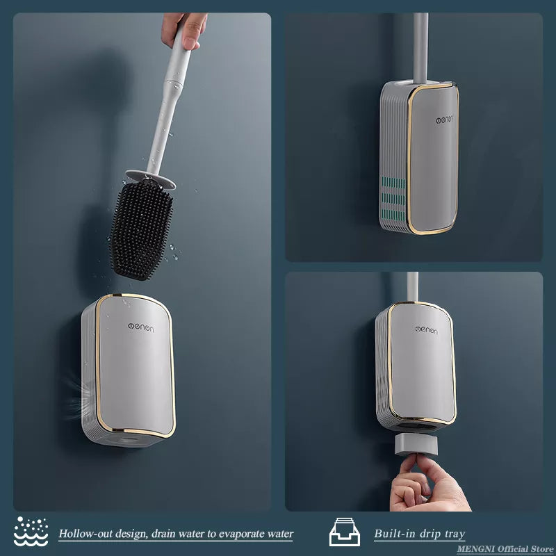 Toilet Brush Bathroom Wall-mount Quick Draining Best Clean Tool Brush